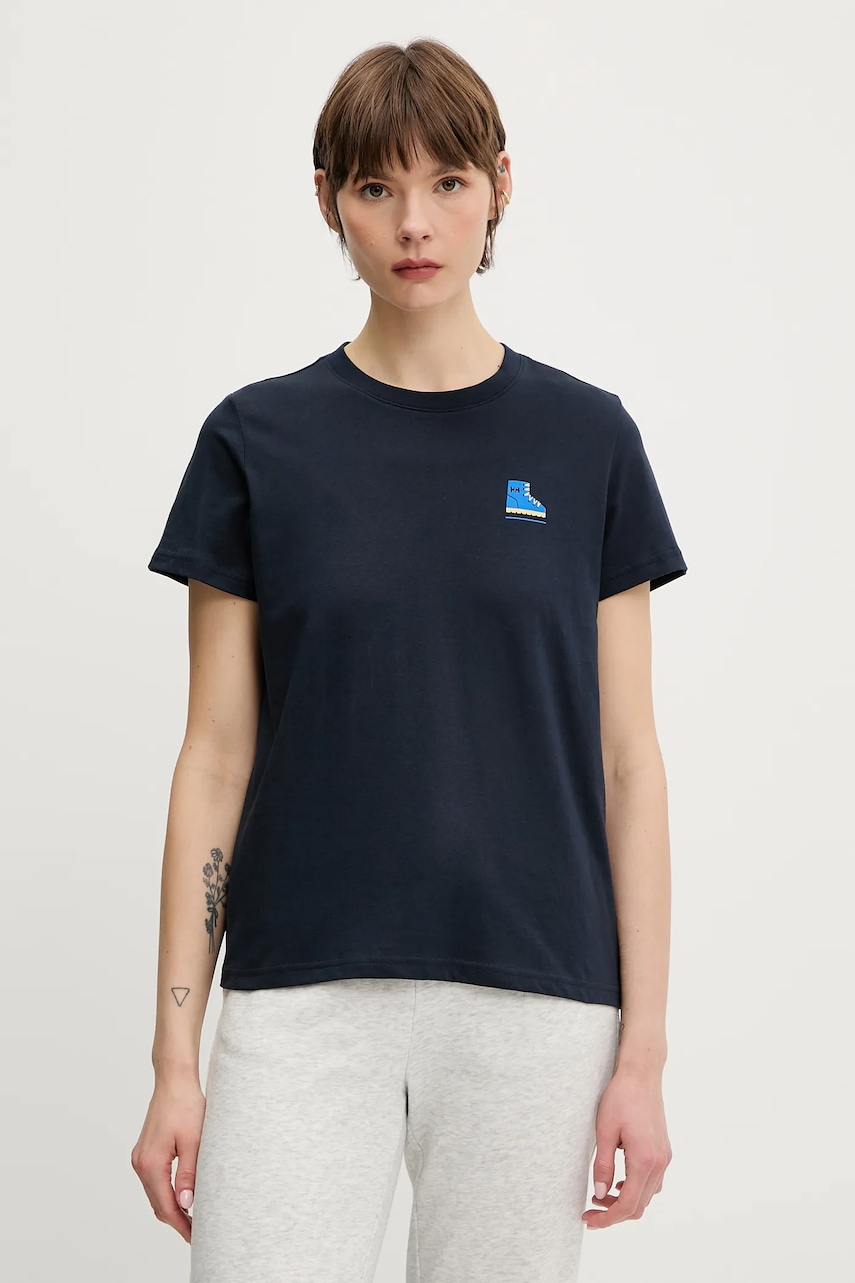Bavlněné tričko Helly Hansen MASSIF GRAPHIC dámské, tmavomodrá barva, 54595