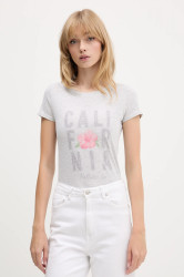 Bavlněné tričko Hollister Co. dámské, šedá barva, KI357-5016