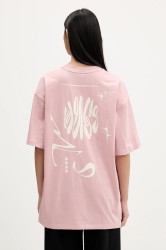 Bavlněné tričko Hugo Blue Oversized_Tee_B_8 dámské, růžová barva, 50554005