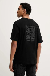 Bavlněné tričko HUGO Dadsu pánské, černá barva, s aplikací, 50546779