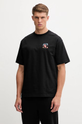 Bavlněné tričko Hummel pánské, černá barva, s potiskem, 230025