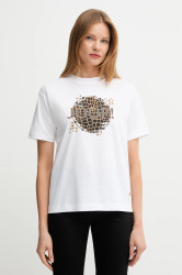 Bavlněné tričko Joop! dámské, bílá barva, 30048383
