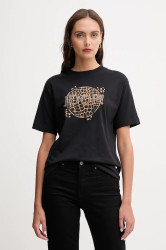 Bavlněné tričko Joop! dámské, černá barva, 30048383