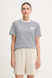 Bavlněné tričko Joop! dámské, tmavomodrá barva, 30046131