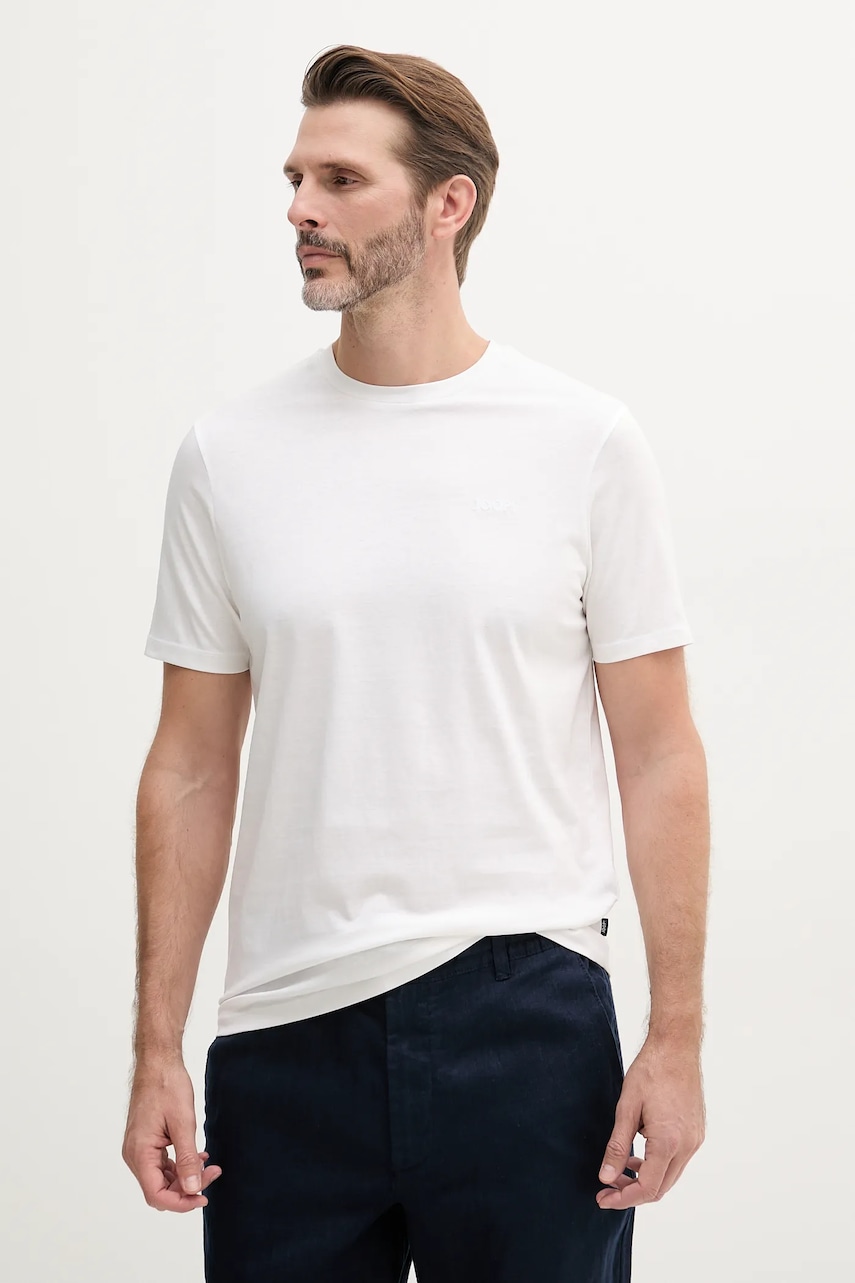 Bavlněné tričko Joop! pánské, bílá barva, 30041079