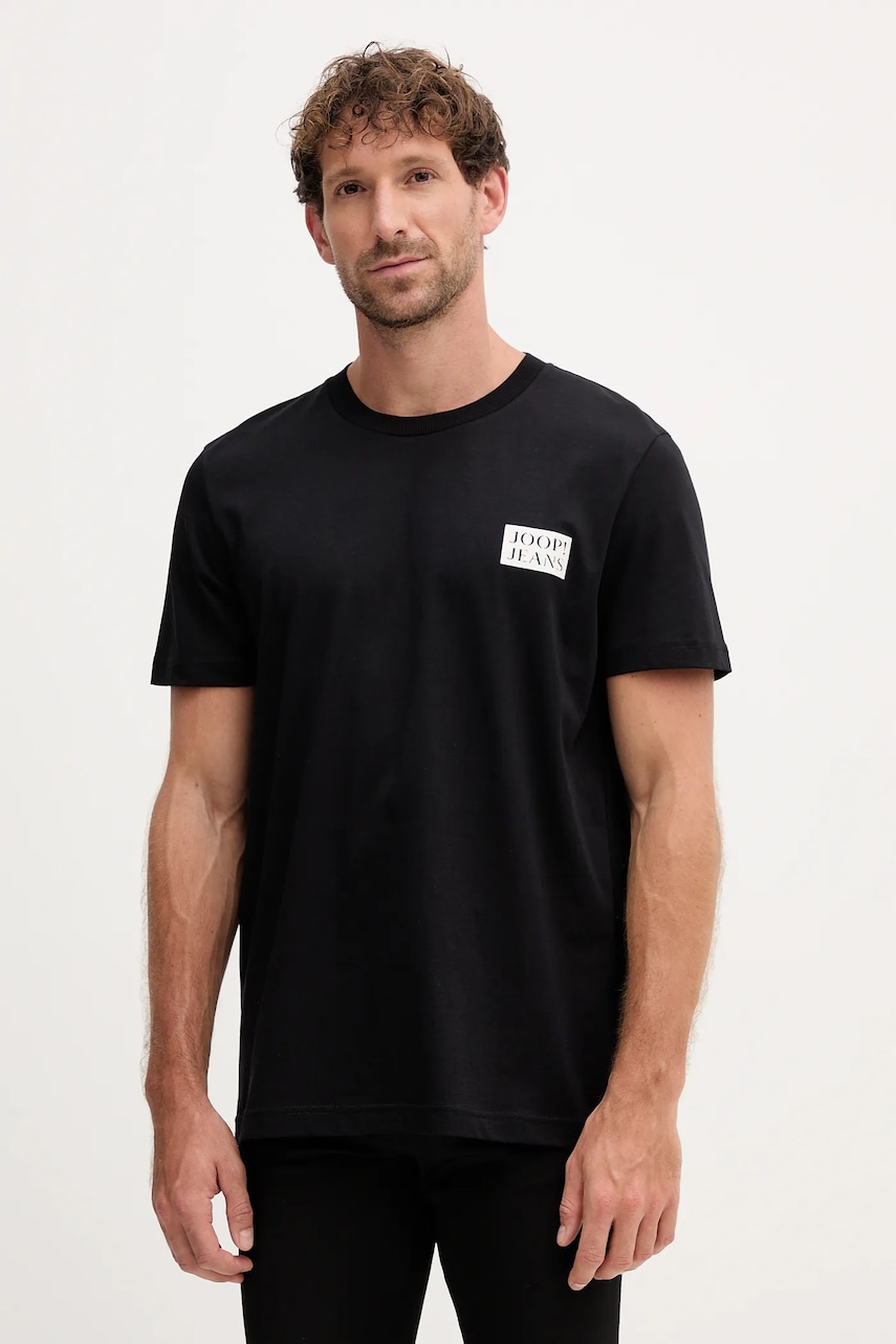 Bavlněné tričko Joop! pánské, černá barva, s potiskem, 30047004