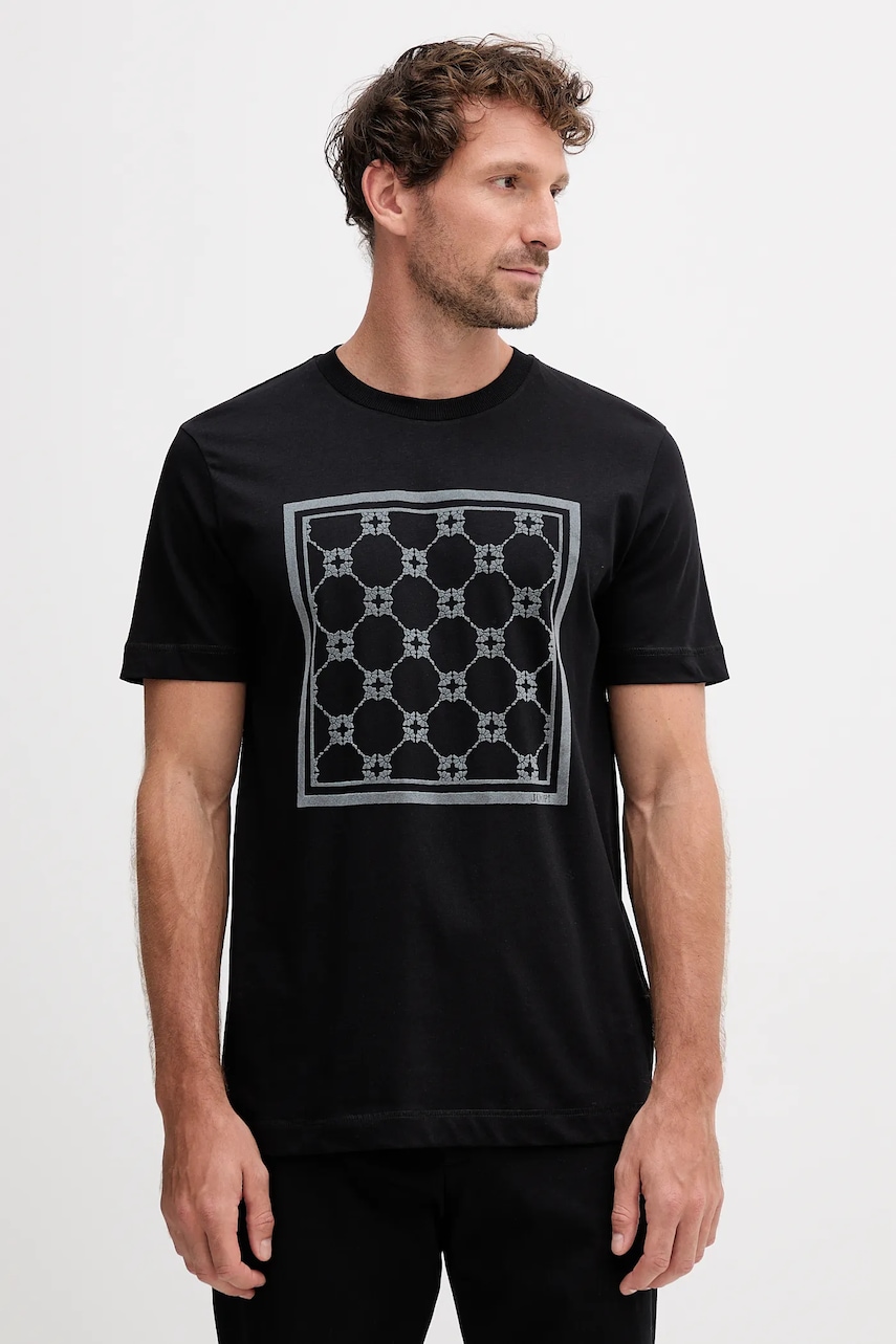 Bavlněné tričko Joop! pánské, černá barva, s potiskem, 30047429