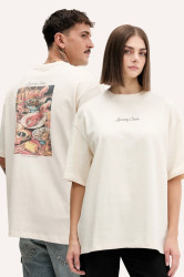 Bavlněné tričko Kaotiko béžová barva, s potiskem, AR017-01S-G002