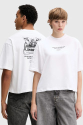 Bavlněné tričko Kaotiko bílá barva, s potiskem, AR023-01S-M002