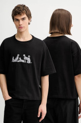 Bavlněné tričko Kaotiko černá barva, s aplikací, AR015-01-M002