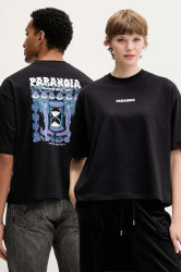 Bavlněné tričko Kaotiko černá barva, s potiskem, AR018-01-M002