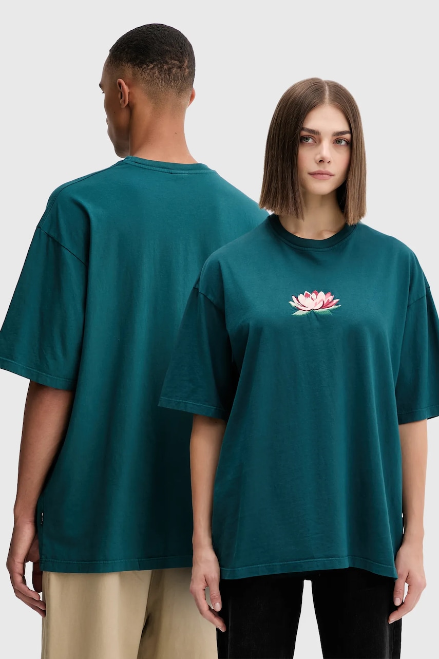 Bavlněné tričko Kaotiko zelená barva, s aplikací, AR076-01-G002