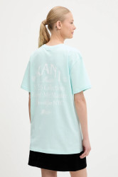 Bavlněné tričko Karl Kani dámské, tyrkysová barva, PD00005458