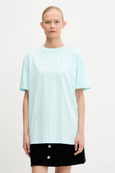 Bavlněné tričko Karl Kani dámské, tyrkysová barva, PD00005464