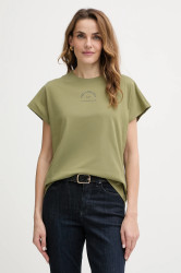 Bavlněné tričko Karl Lagerfeld dámské, zelená barva, B1W17032