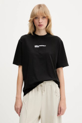Bavlněné tričko Karl Lagerfeld Jeans dámské, černá barva, A4W17004