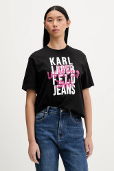 Bavlněné tričko Karl Lagerfeld Jeans dámské, černá barva, B1W17057