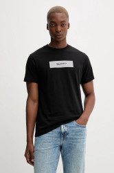 Bavlněné tričko Karl Lagerfeld Jeans pánské, černá barva, s potiskem, A4M17019