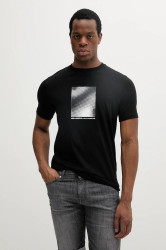 Bavlněné tričko Karl Lagerfeld pánské, černá barva, s potiskem, 552224.755038