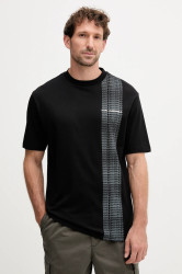 Bavlněné tričko Karl Lagerfeld pánské, černá barva, s potiskem, 554225.755143