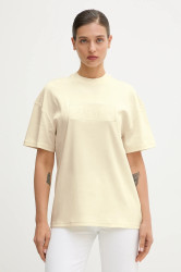 Bavlněné tričko La Mania ALISA dámské, žlutá barva, ALISA