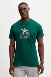 Bavlněné tričko LA Sportiva Cinquecento pánské, zelená barva, s potiskem, ZACT205