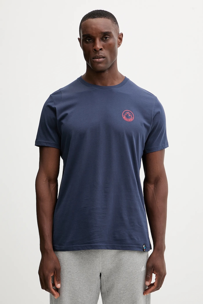 Bavlněné tričko LA Sportiva Circle Logo pánské, tmavomodrá barva, s potiskem, ZACT189