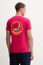 Bavlněné tričko LA Sportiva Climbing on the Moon pánské, růžová barva, s potiskem, ZACT157