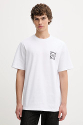 Bavlněné tričko Les Deux Goods pánské, bílá barva, 1000501