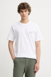 Bavlněné tričko Les Deux pánské, bílá barva, 1000218