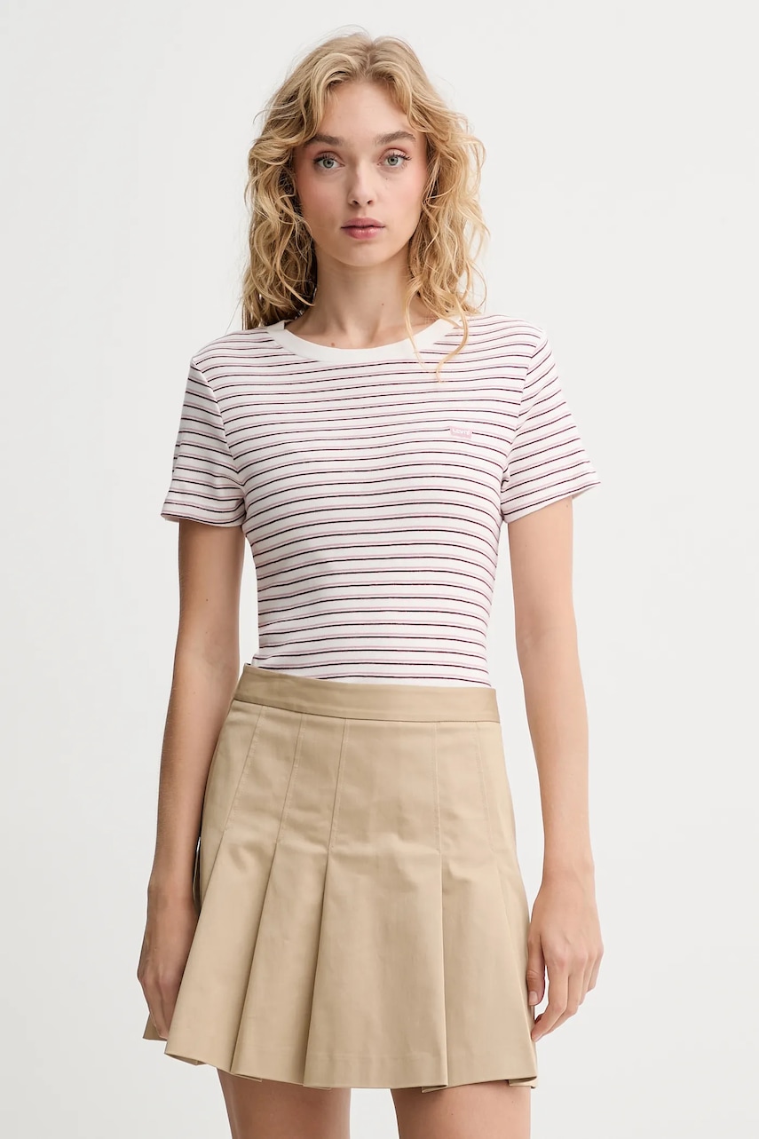 Bavlněné tričko Levi's dámské, bílá barva, 000KK