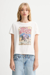 Bavlněné tričko Levi's dámské, bílá barva, A8804