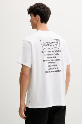 Bavlněné tričko Levi's pánské, bílá barva, s potiskem, A2082