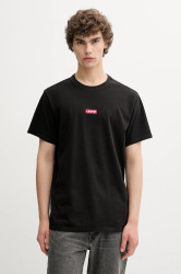 Bavlněné tričko Levi's pánské, černá barva, 79554