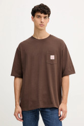 Bavlněné tričko Levi's pánské, hnědá barva, A5850