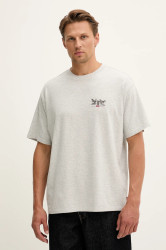Bavlněné tričko Levi's pánské, šedá barva, 87373