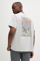 Bavlněné tričko Levi's pánské, šedá barva, s potiskem, 16143