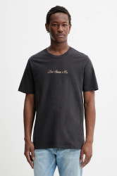 Bavlněné tričko Levi's pánské, šedá barva, s potiskem, 22491