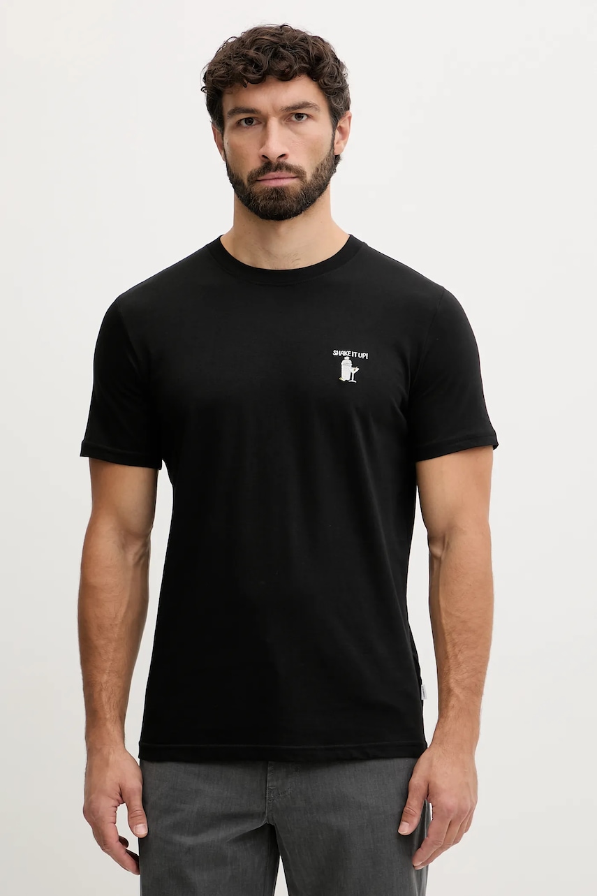 Bavlněné tričko Lindbergh pánské, černá barva, s aplikací, 30.400235