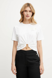 Bavlněné tričko Liu Jo bílá barva, WA5139.JS923