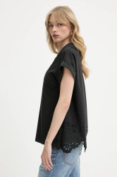Bavlněné tričko Liu Jo dámské, černá barva, WA5167.T4853