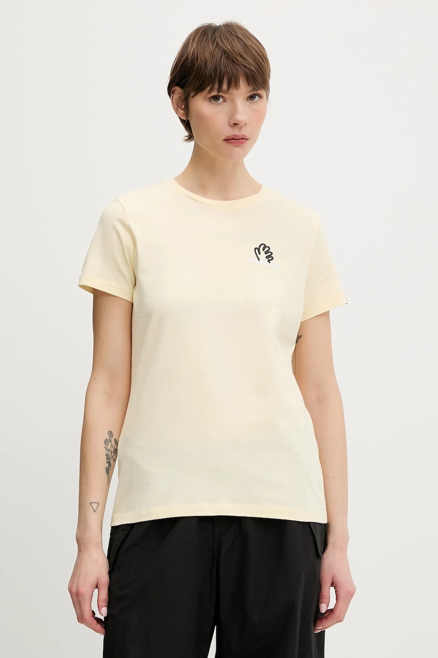 Bavlněné tričko Mammut Massone dámské, béžová barva, 1017-05244