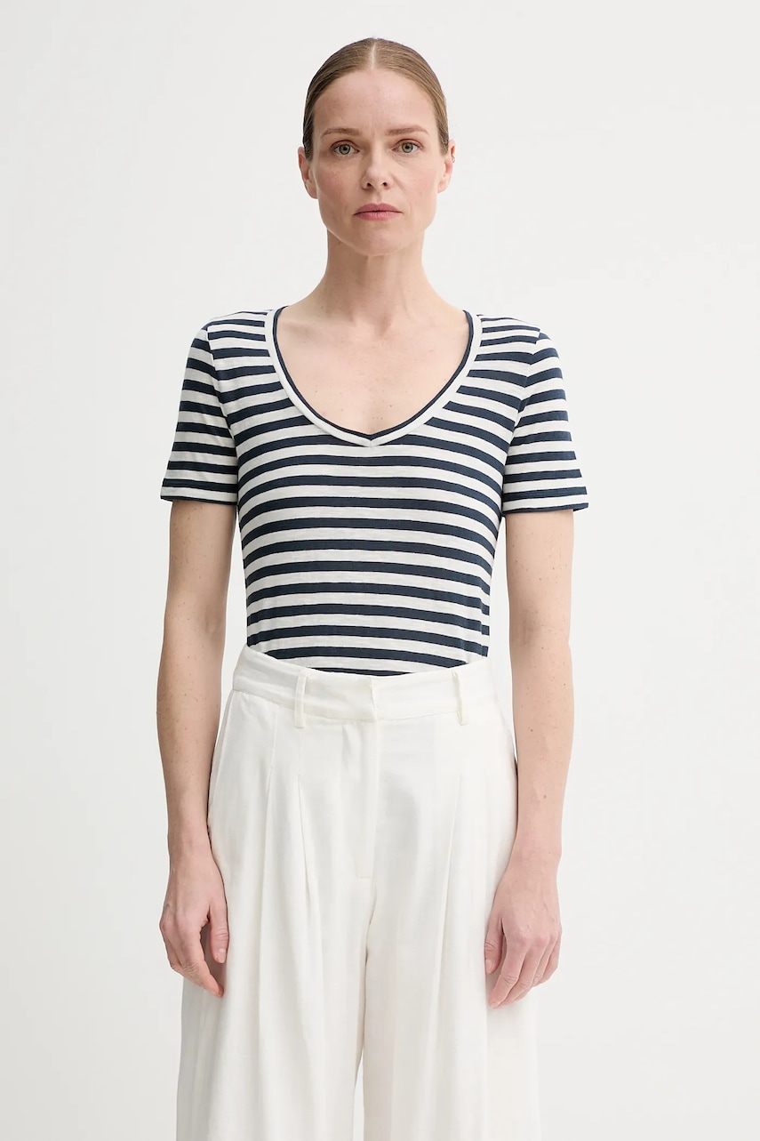 Bavlněné tričko Marc O'Polo dámské, tmavomodrá barva, M04219651293