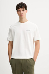 Bavlněné tričko Marc O'Polo pánské, béžová barva, s potiskem, 620206451044