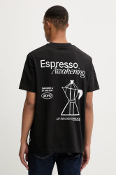 Bavlněné tričko Marc O'Polo pánské, černá barva, s potiskem, 5000007619