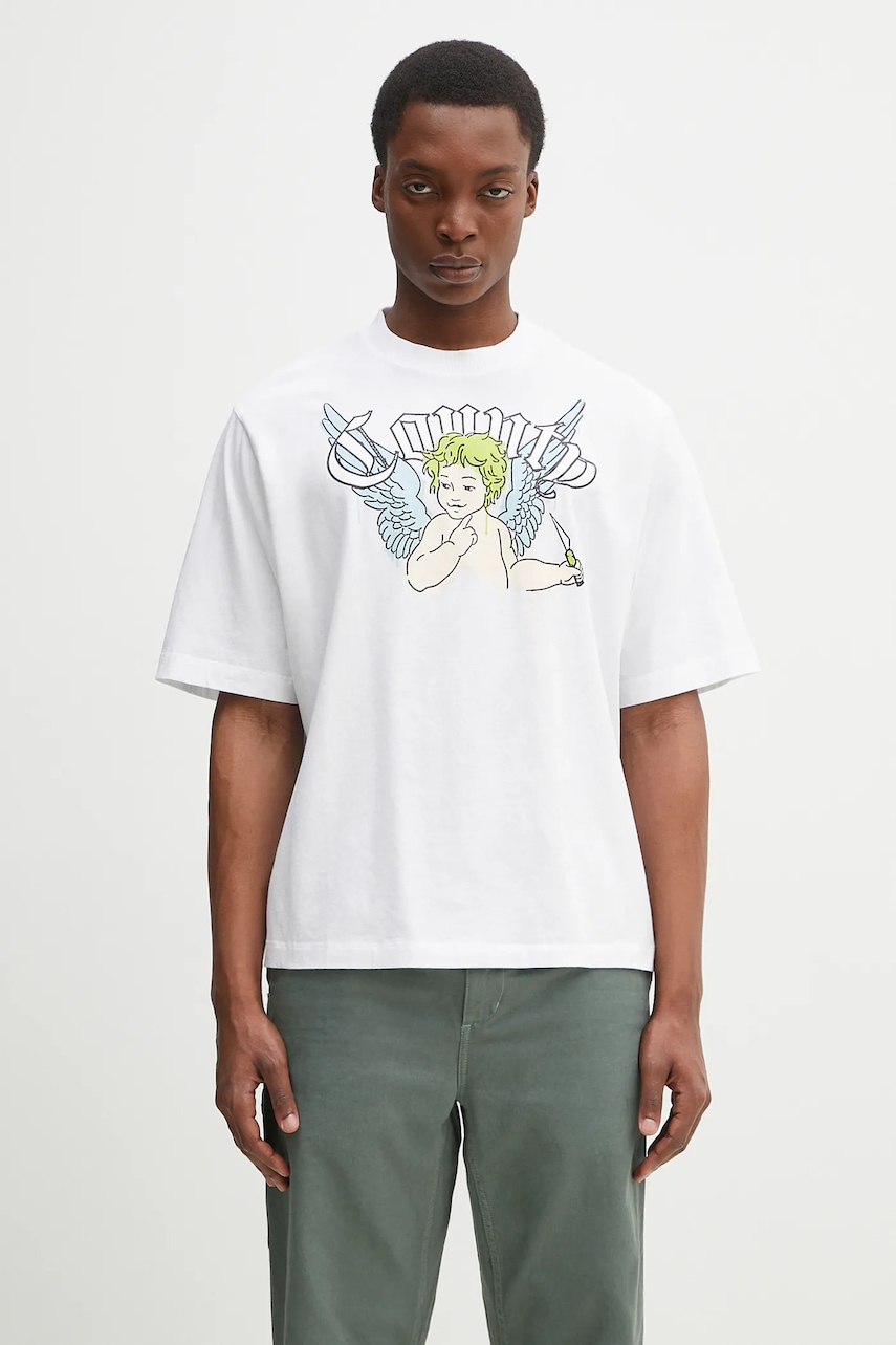 Bavlněné tričko Marcelo Burlon County Angel Boxy T-Shirt White Multicol