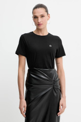 Bavlněné tričko Marella dámské, černá barva, 2523976084200
