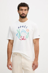 Bavlněné tričko MC2 Saint Barth pánské, bílá barva, s potiskem, ARN0004