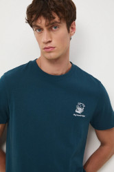 Bavlněné tričko Medicine pánské, tyrkysová barva, s aplikací