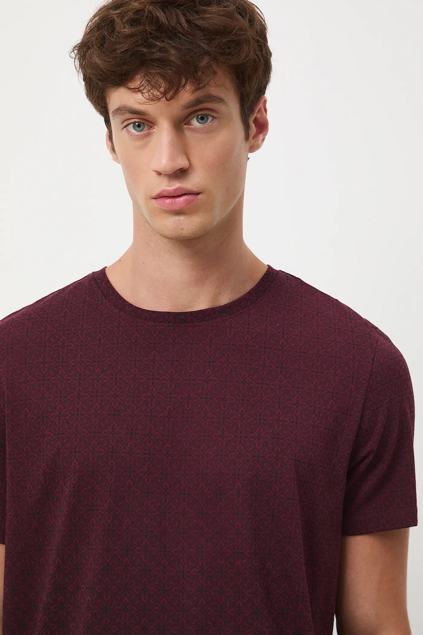 Bavlněné tričko Medicine pánské, vínová barva